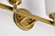 SATCO/NUVO Solara 4 Light Vanity Natural Brass Finish Frosted Ribbed Glass (60-8664)
