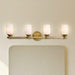 SATCO/NUVO Solara 4 Light Vanity Natural Brass Finish Frosted Ribbed Glass (60-8664)