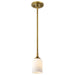 SATCO/NUVO Solara Mini Pendant Natural Brass Finish Frosted Ribbed Glass (60-8665)