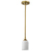 SATCO/NUVO Solara Mini Pendant Natural Brass Finish Frosted Ribbed Glass (60-8665)