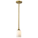 SATCO/NUVO Solara Mini Pendant Natural Brass Finish Frosted Ribbed Glass (60-8665)