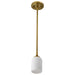 SATCO/NUVO Solara Mini Pendant Natural Brass Finish Frosted Ribbed Glass (60-8665)