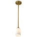 SATCO/NUVO Solara Mini Pendant Natural Brass Finish Frosted Ribbed Glass (60-8665)