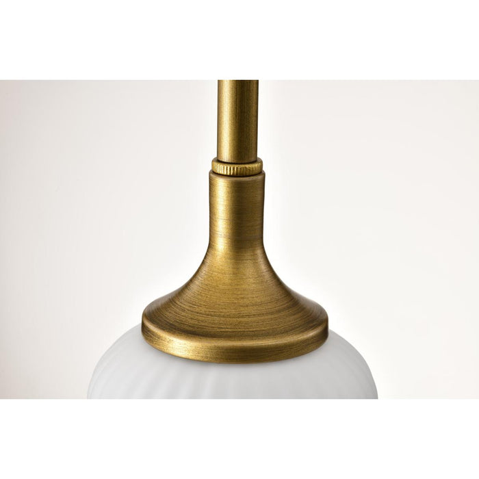 SATCO/NUVO Solara Mini Pendant Natural Brass Finish Frosted Ribbed Glass (60-8665)