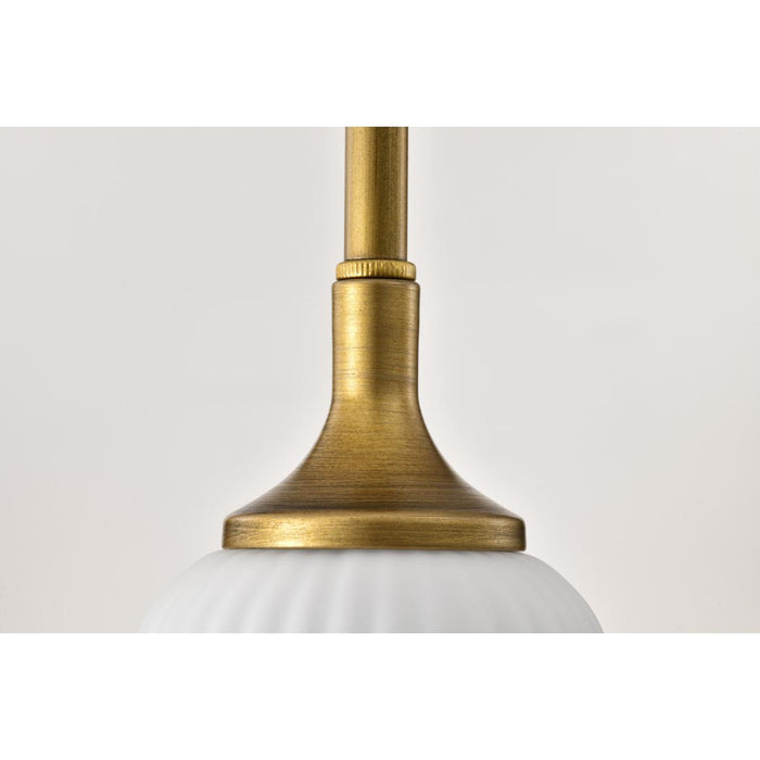 SATCO/NUVO Solara Mini Pendant Natural Brass Finish Frosted Ribbed Glass (60-8665)