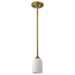 SATCO/NUVO Solara Mini Pendant Natural Brass Finish Frosted Ribbed Glass (60-8665)