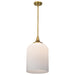 SATCO/NUVO Solara Pendant Natural Brass Finish Frosted Ribbed Glass (60-8666)