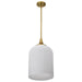 SATCO/NUVO Solara Pendant Natural Brass Finish Frosted Ribbed Glass (60-8666)