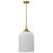 SATCO/NUVO Solara Pendant Natural Brass Finish Frosted Ribbed Glass (60-8666)