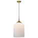SATCO/NUVO Solara Pendant Natural Brass Finish Frosted Ribbed Glass (60-8666)
