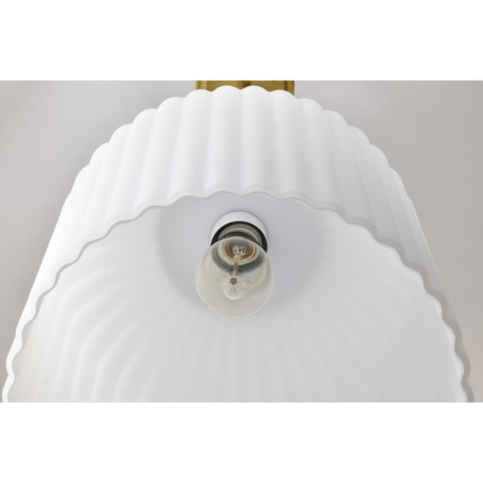 SATCO/NUVO Solara Pendant Natural Brass Finish Frosted Ribbed Glass (60-8666)