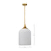 SATCO/NUVO Solara Pendant Natural Brass Finish Frosted Ribbed Glass (60-8666)