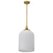 SATCO/NUVO Solara Pendant Natural Brass Finish Frosted Ribbed Glass (60-8666)