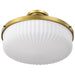 SATCO/NUVO Solara Semi Flush Mount Natural Brass Finish Frosted Ribbed Glass (60-8667)