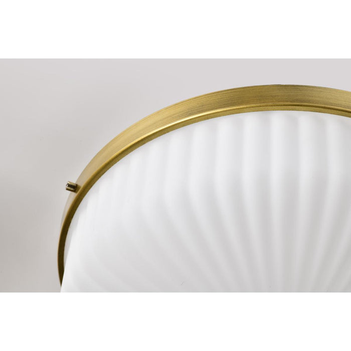 SATCO/NUVO Solara Semi Flush Mount Natural Brass Finish Frosted Ribbed Glass (60-8667)