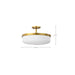 SATCO/NUVO Solara Semi Flush Mount Natural Brass Finish Frosted Ribbed Glass (60-8667)