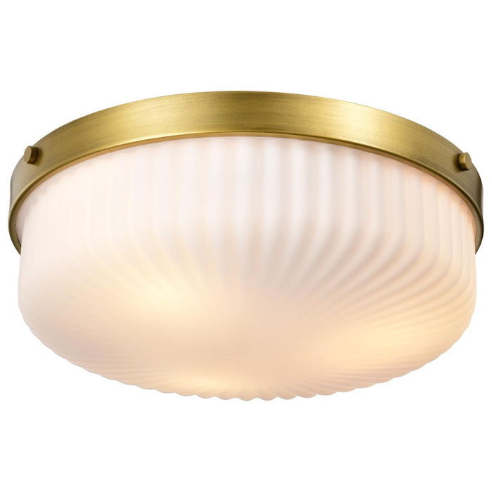 SATCO/NUVO Solara Flush Mount Natural Brass Finish Frosted Ribbed Glass (60-8668)