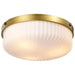 SATCO/NUVO Solara Flush Mount Natural Brass Finish Frosted Ribbed Glass (60-8668)