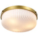 SATCO/NUVO Solara Flush Mount Natural Brass Finish Frosted Ribbed Glass (60-8668)