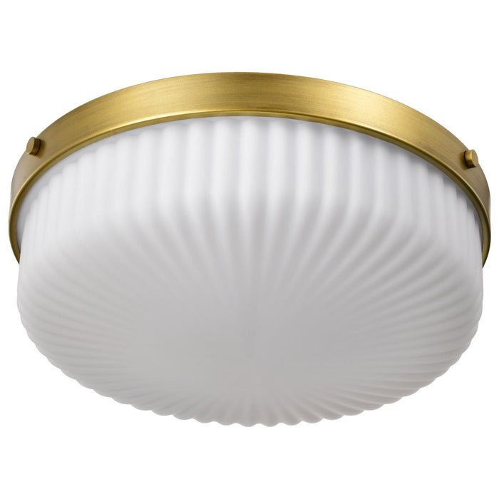 SATCO/NUVO Solara Flush Mount Natural Brass Finish Frosted Ribbed Glass (60-8668)