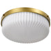 SATCO/NUVO Solara Flush Mount Natural Brass Finish Frosted Ribbed Glass (60-8668)