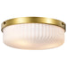 SATCO/NUVO Solara Flush Mount Natural Brass Finish Frosted Ribbed Glass (60-8668)