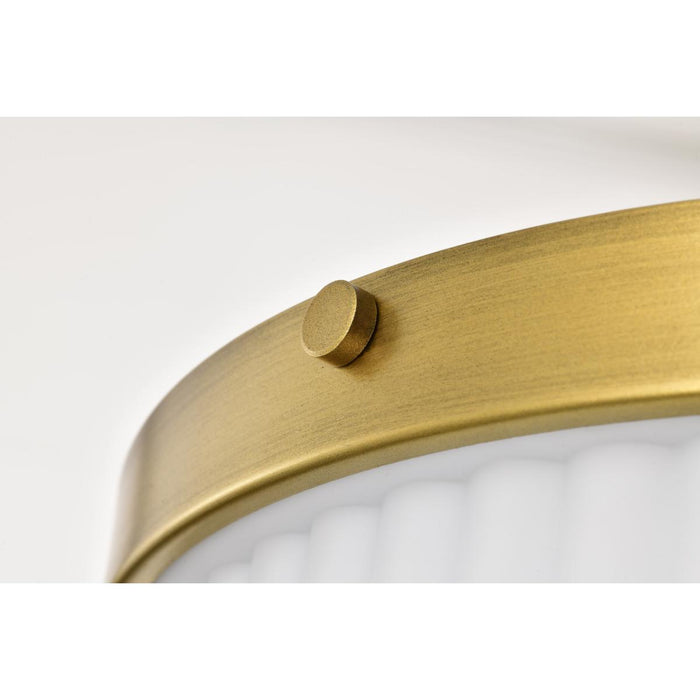 SATCO/NUVO Solara Flush Mount Natural Brass Finish Frosted Ribbed Glass (60-8668)