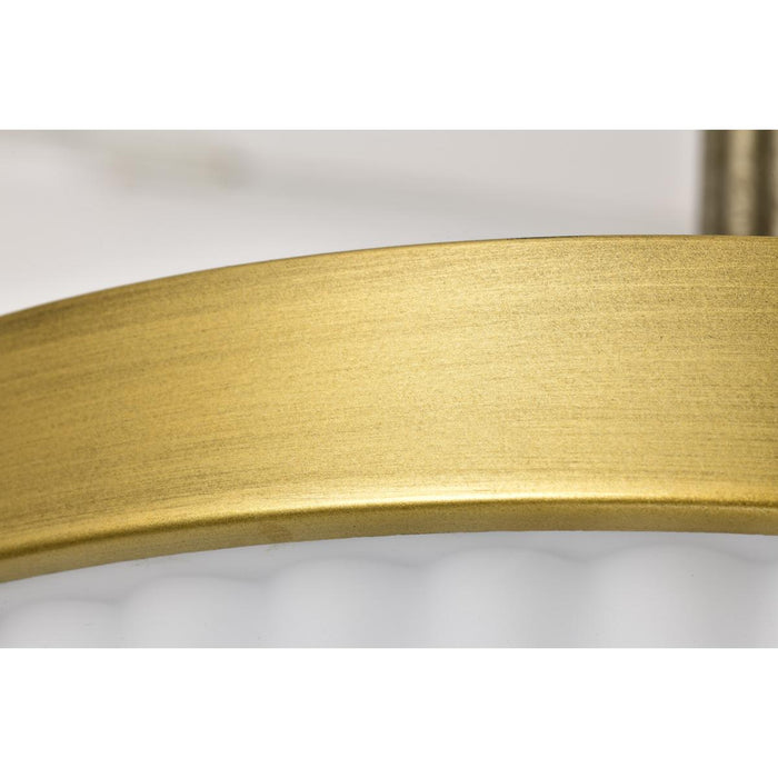 SATCO/NUVO Solara Flush Mount Natural Brass Finish Frosted Ribbed Glass (60-8668)