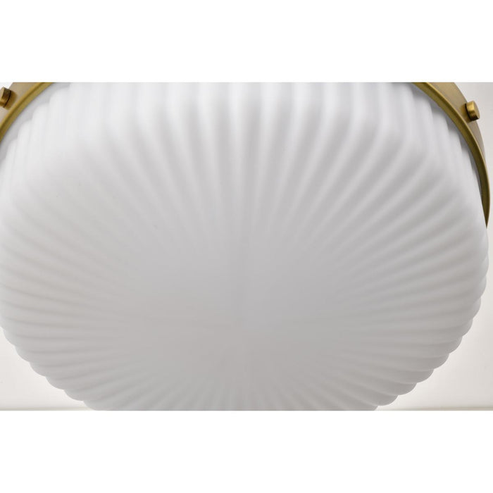 SATCO/NUVO Solara Flush Mount Natural Brass Finish Frosted Ribbed Glass (60-8668)