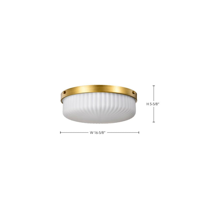 SATCO/NUVO Solara Flush Mount Natural Brass Finish Frosted Ribbed Glass (60-8668)
