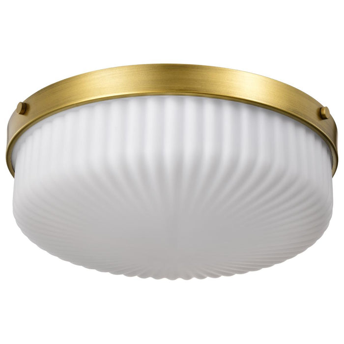 SATCO/NUVO Solara Flush Mount Natural Brass Finish Frosted Ribbed Glass (60-8668)