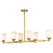 SATCO/NUVO Solara 6 Light Island Pendant Natural Brass Finish Frosted Ribbed Glass (60-8669)
