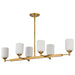 SATCO/NUVO Solara 6 Light Island Pendant Natural Brass Finish Frosted Ribbed Glass (60-8669)