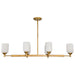 SATCO/NUVO Solara 6 Light Island Pendant Natural Brass Finish Frosted Ribbed Glass (60-8669)