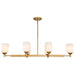 SATCO/NUVO Solara 6 Light Island Pendant Natural Brass Finish Frosted Ribbed Glass (60-8669)