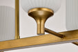 SATCO/NUVO Solara 6 Light Island Pendant Natural Brass Finish Frosted Ribbed Glass (60-8669)