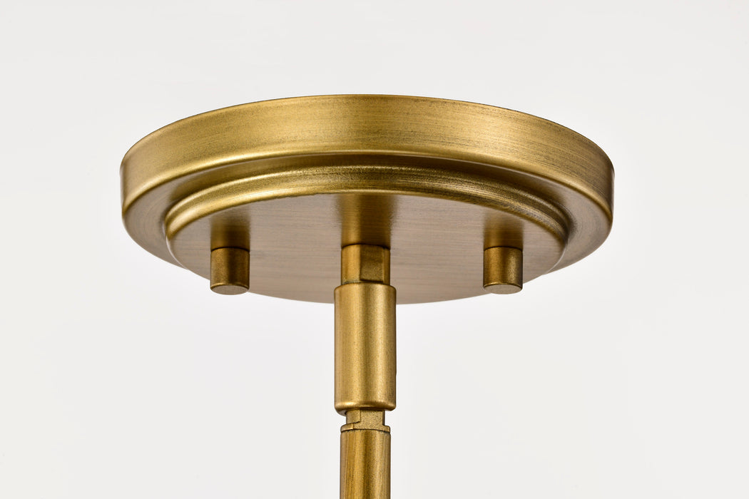 SATCO/NUVO Solara 6 Light Island Pendant Natural Brass Finish Frosted Ribbed Glass (60-8669)