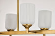 SATCO/NUVO Solara 6 Light Island Pendant Natural Brass Finish Frosted Ribbed Glass (60-8669)