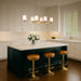 SATCO/NUVO Solara 6 Light Island Pendant Natural Brass Finish Frosted Ribbed Glass (60-8669)
