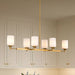 SATCO/NUVO Solara 6 Light Island Pendant Natural Brass Finish Frosted Ribbed Glass (60-8669)