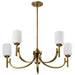 SATCO/NUVO Solara 5 Light Chandelier Natural Brass Finish Frosted Ribbed Glass (60-8670)
