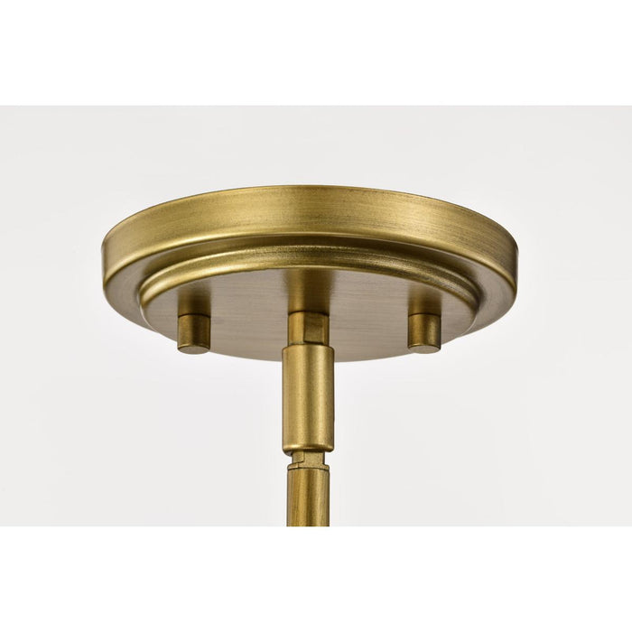 SATCO/NUVO Solara 5 Light Chandelier Natural Brass Finish Frosted Ribbed Glass (60-8670)