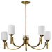 SATCO/NUVO Solara 5 Light Chandelier Natural Brass Finish Frosted Ribbed Glass (60-8670)