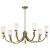 SATCO/NUVO Solara 7 Light Chandelier Natural Brass Finish Frosted Ribbed Glass (60-8671)