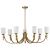 SATCO/NUVO Solara 7 Light Chandelier Natural Brass Finish Frosted Ribbed Glass (60-8671)