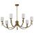 SATCO/NUVO Solara 7 Light Chandelier Natural Brass Finish Frosted Ribbed Glass (60-8671)