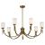 SATCO/NUVO Solara 7 Light Chandelier Natural Brass Finish Frosted Ribbed Glass (60-8671)