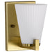 SATCO/NUVO Royale 1 Light Vanity Burnished Brass Finish Ribbed White Glass (60-8721)