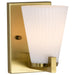 SATCO/NUVO Royale 1 Light Vanity Burnished Brass Finish Ribbed White Glass (60-8721)