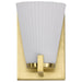 SATCO/NUVO Royale 1 Light Vanity Burnished Brass Finish Ribbed White Glass (60-8721)